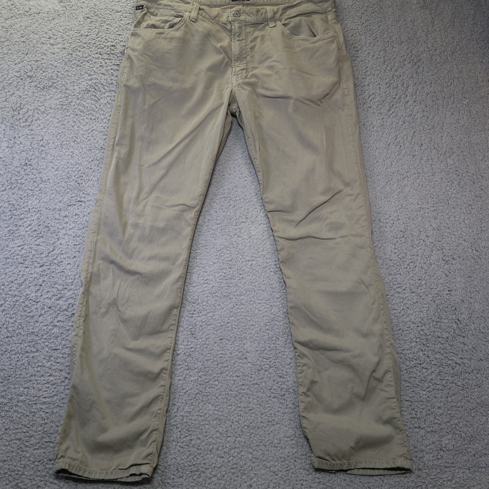 Citizens of Humanity The Gage Mens 36 Slim Straight Pants Olive‎ Green Textured